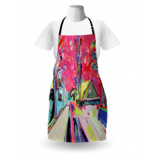 Funky Streets Sketch Trees Apron