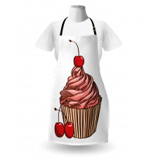 Delicious Cake with Cherry Apron