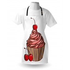 Delicious Cake with Cherry Apron