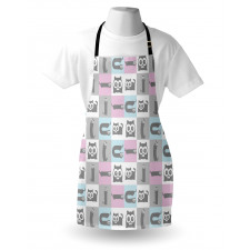 Pastel Checkered Funny Animal Apron