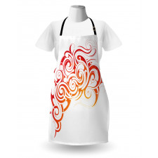 Orange Tones Abstract Curls Apron