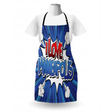 Pop Art Comic Style Love Apron