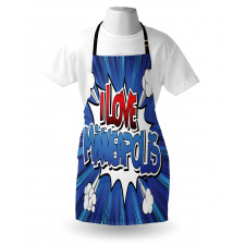 Pop Art Comic Style Love Apron