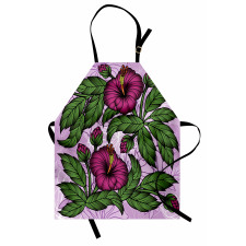 Hibiscus Blossoms Pattern Apron