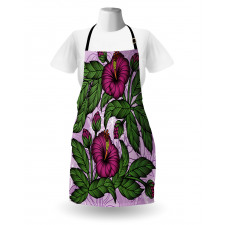 Hibiscus Blossoms Pattern Apron