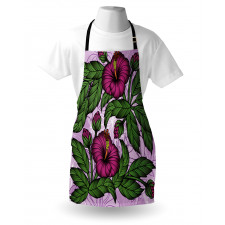 Hibiscus Blossoms Pattern Apron