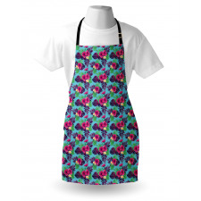 Forest Leaves on Aqua Shade Apron