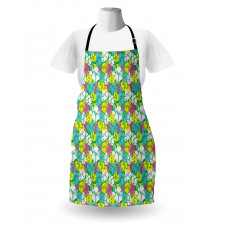 Grunge Summer Flowers Apron