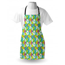 Grunge Summer Flowers Apron