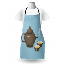 Tea Cups Beverage Drink Theme Apron