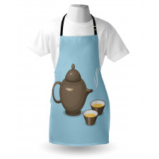 Tea Cups Beverage Drink Theme Apron