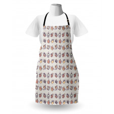 Different Pots Vertical Stripes Apron