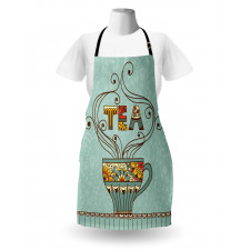 Cup Floral Ornamental Lines Apron