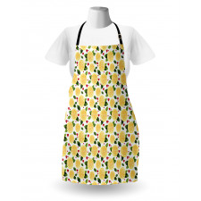 Slices Leaves and Red Hearts Apron