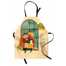 Father Daughter Reading Apron