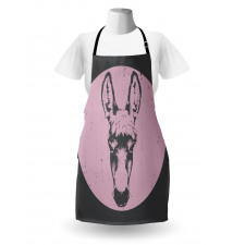 Grunge Look Animal Portrait Apron