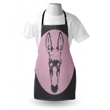 Grunge Look Animal Portrait Apron