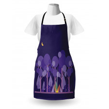 Night at Campsite Scene Apron