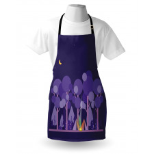 Night at Campsite Scene Apron