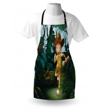 Kid Running in Woods Apron