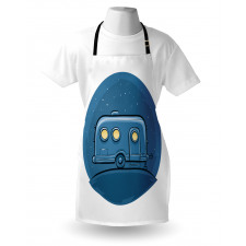 Cartoon Trailer at Night Stars Apron