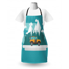 Journey in Snowy Winter Season Apron