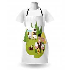 Happy Camper Family in Woods Apron