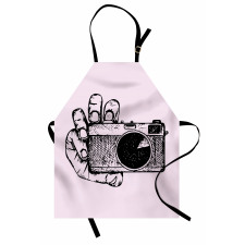 Sketch Style Camera Doodle Apron