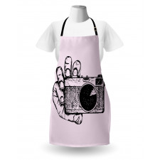 Sketch Style Camera Doodle Apron