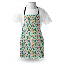 Blossoming Stalks and Birds Apron