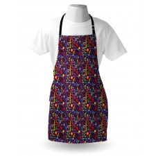 Summer Season Flowers Doodle Apron