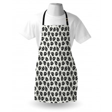 Monochrome Foliage Pattern Apron