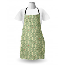 Leafy Circles with Flowers Apron