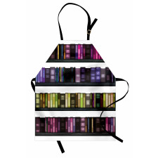 Colorful Books on Shelves Apron