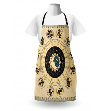 Mystic Horoscope Wheel Art Apron