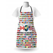 Rengarenk Mutfak Önlüğü Dünya Bayrakları Desenli