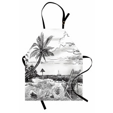 Beach Sketch with Chair Tree Apron