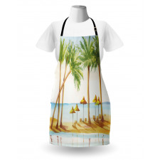 Sandy Beach and Palm Trees Apron