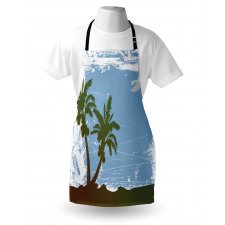 Grunge Island at Night Apron