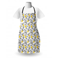 Greyscale Spring Tree Branch Apron