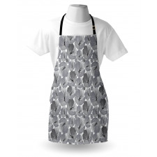 Vintage Grey Poppy Flowers Apron