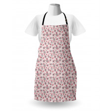 Sketchy Flowers on Soft Pink Apron