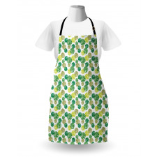 Tropical Green Spring Leaves Apron