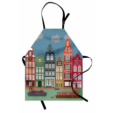 European Houses and Ships Apron