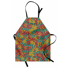 Retro Colored Doodle Apron