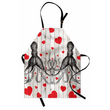 Octopus Sketch and Hearts Apron