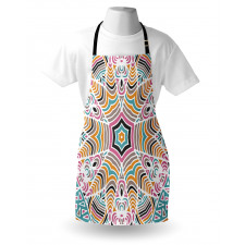 Abstract Floral Art Motif Apron