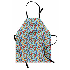 Colored Women's Boots Shoes Apron