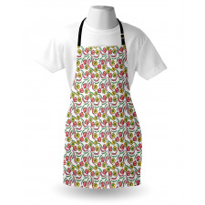 Sketch Style Peppers Pattern Apron