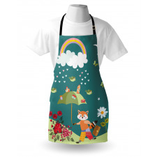 Forest Animal Hearts Flowers Apron